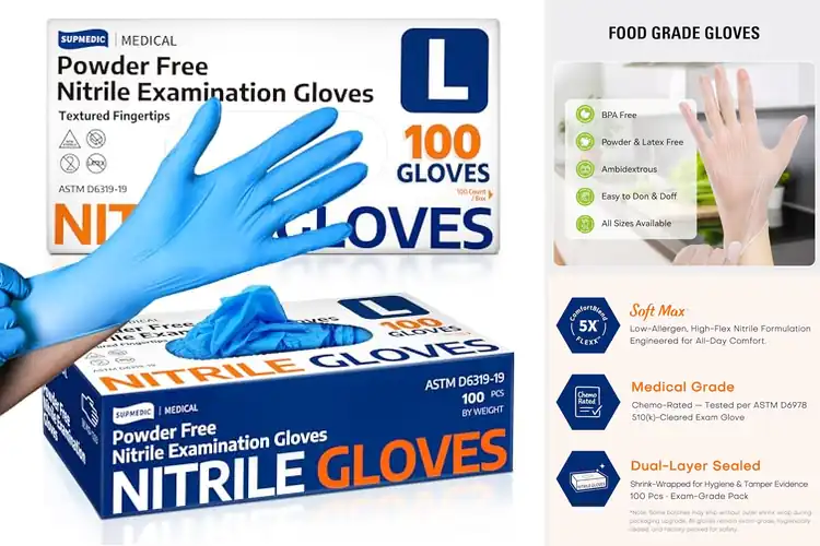 Detailed view of Best Allergy-Free Disposable Gloves