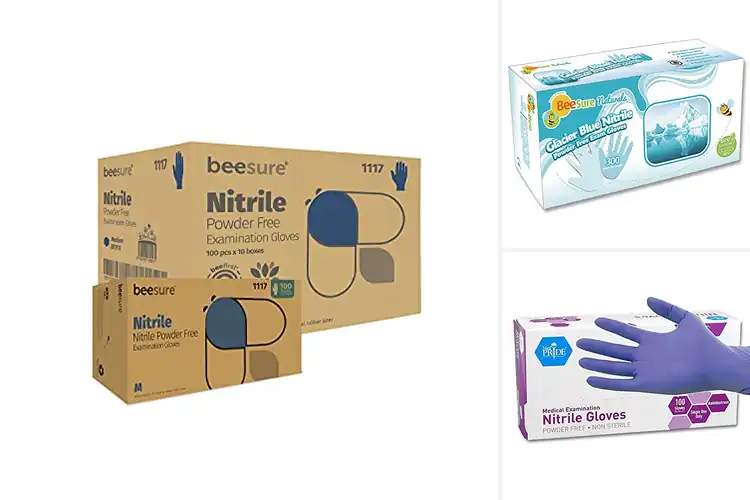 Detailed view of Best BeadedCuff Nitrile Gloves for Comfort & Durable Grip