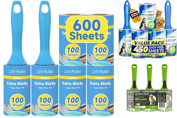 Detailed view of Best Easy Peel Lint Sheet Rollers