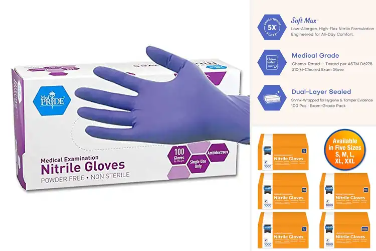 Detailed view of Best Iris Blue Nitrile Gloves For Visibility And Style