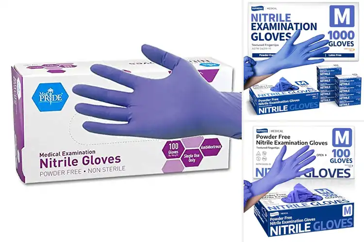 Detailed view of Best Iris Blue Nitrile Gloves