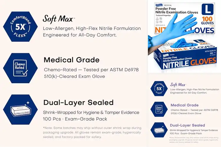 Detailed view of Best Latex Free Nitrile Gloves For Sensitive Skin