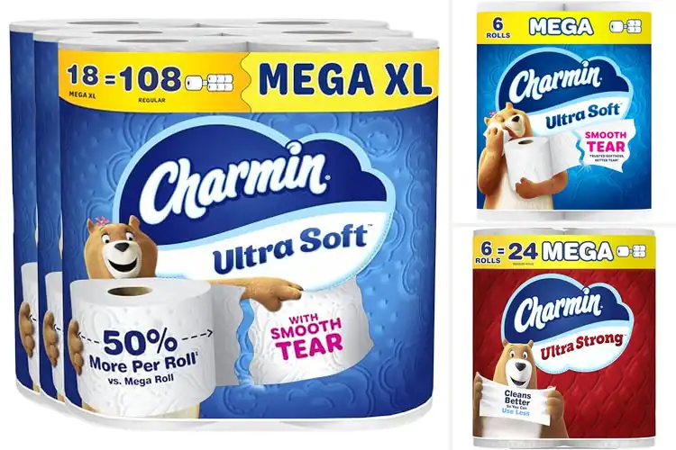 Detailed view of Best Long-Lasting Supply Charmin Mega Rolls