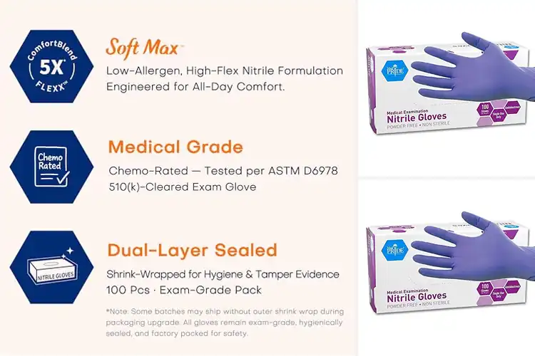 Detailed view of Best Powder-Free Nitrile Gloves